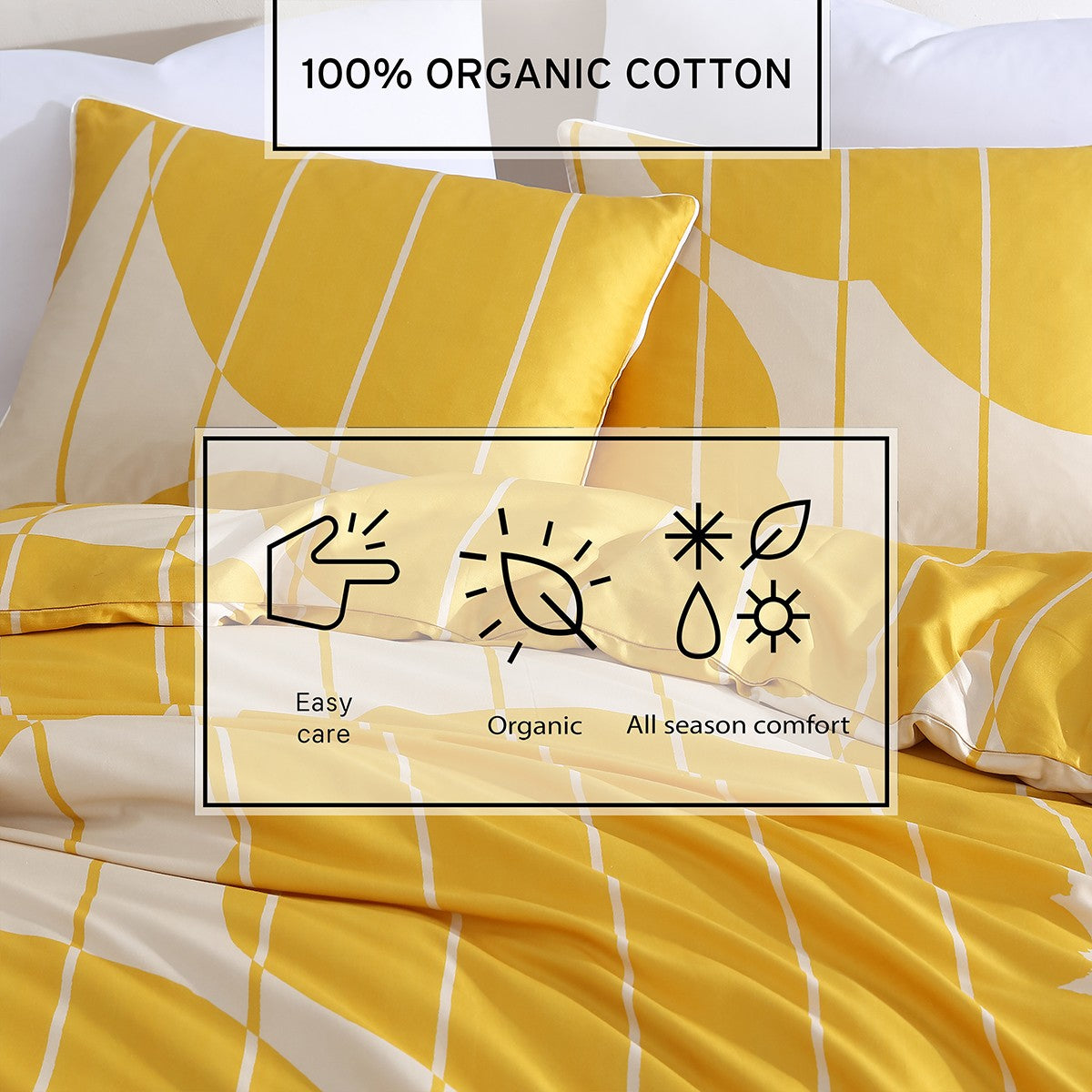 Marimekko Vesi Unikko Yellow / Beige Duvet Cover Set - King