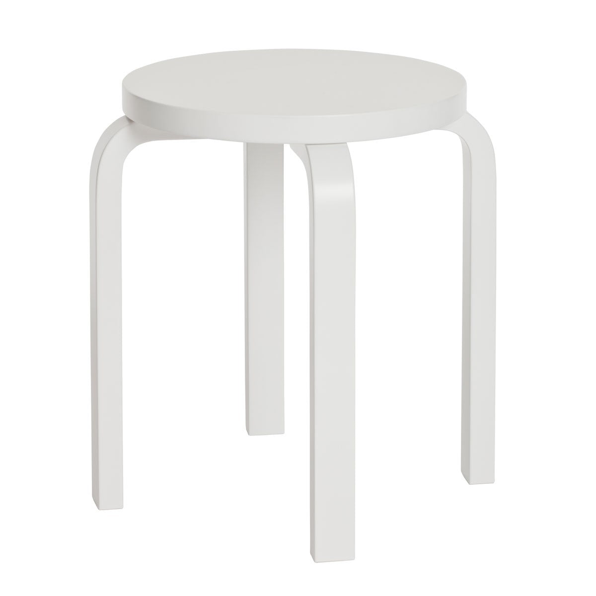 Artek Alvar Aalto E60 - Four Legged Stool - White Lacquered