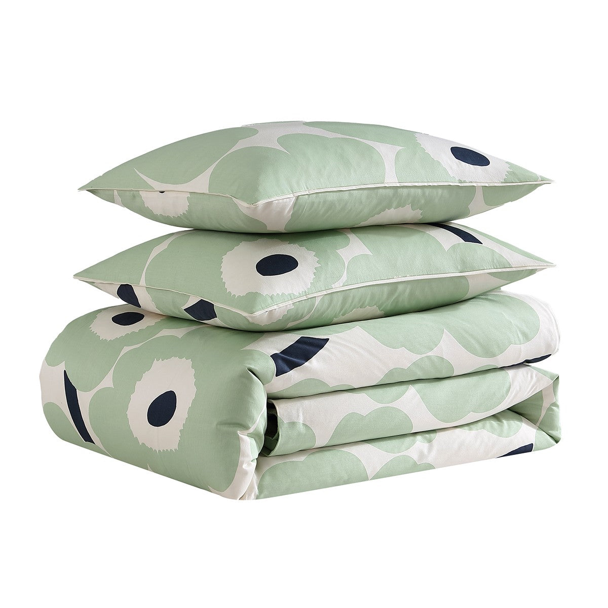 Marimekko Unikko Sage / Off White / Dark Blue King Duvet Cover Set