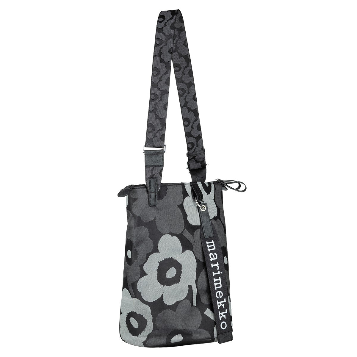 Marimekko Unikko Black / Grey All Day Bucket Shoulder Bag