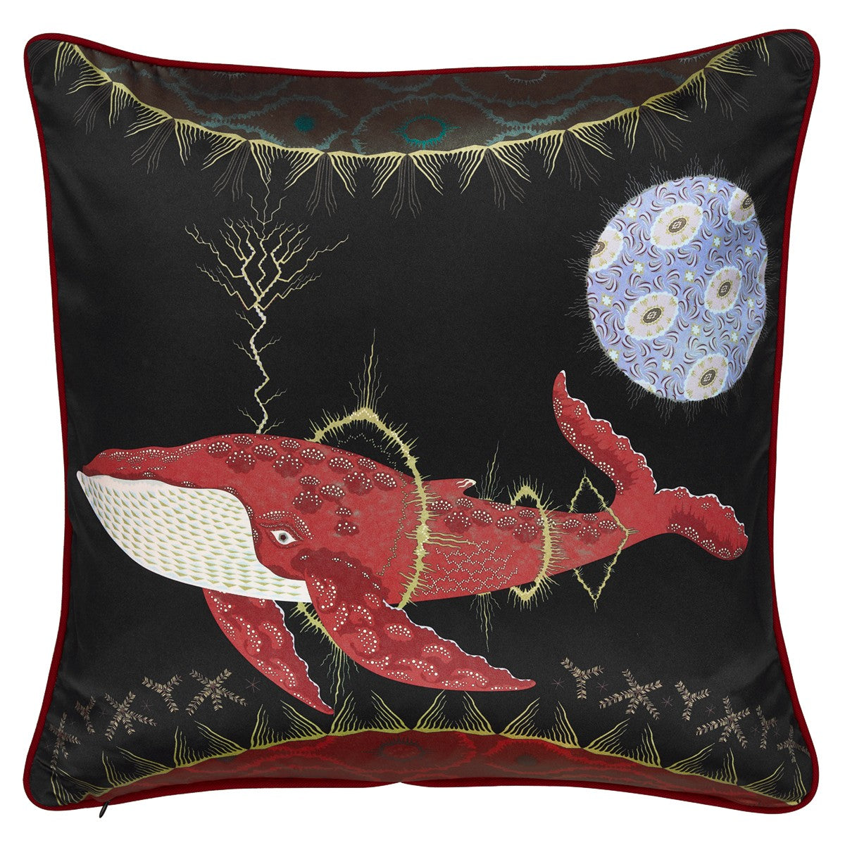 Klaus Haapaniemi Cosmic Whale Lilac Planet Silk X-Large Throw Pillow