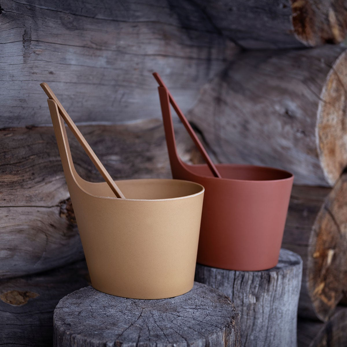 Rento Pisara Amber Sauna Bucket & Ladle Gift Set