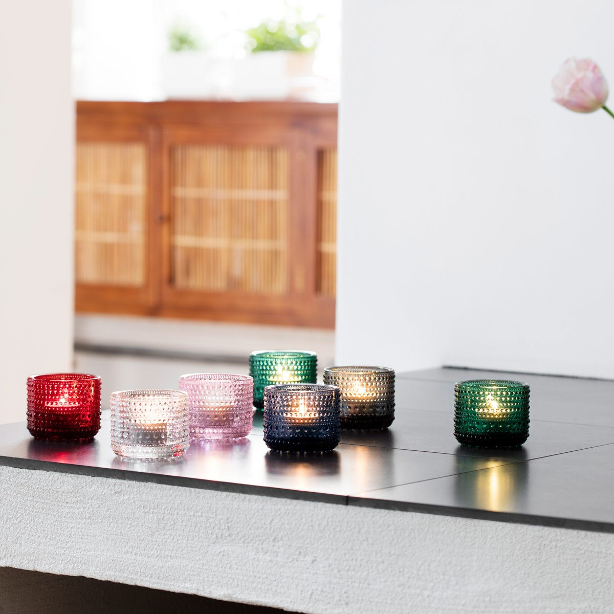 iittala Kastehelmi Grey Candle Holder