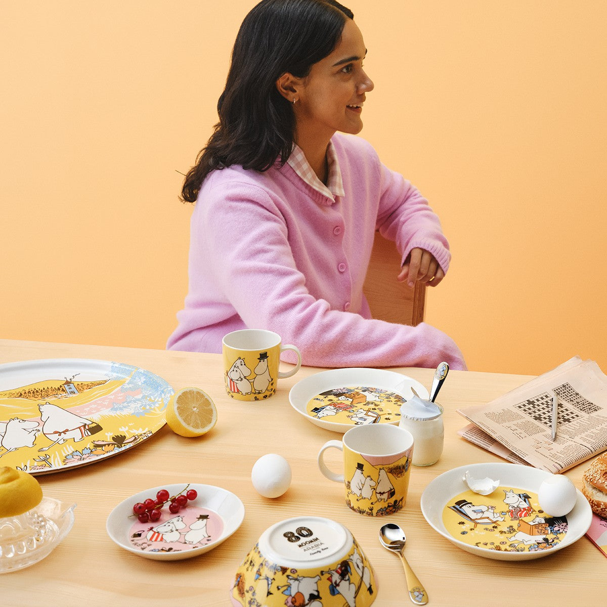 Arabia Moomin Family Time Round Serving Tray - 80th Anniversary