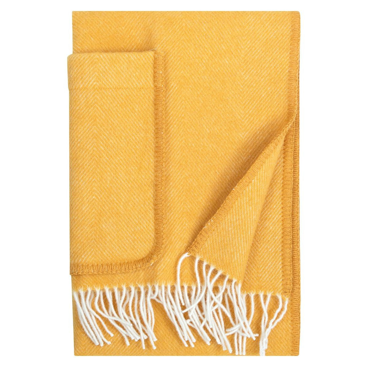 Lapuan Kankurit Arvo Coffee Dyed Orange / White Wool Pocket Shawl