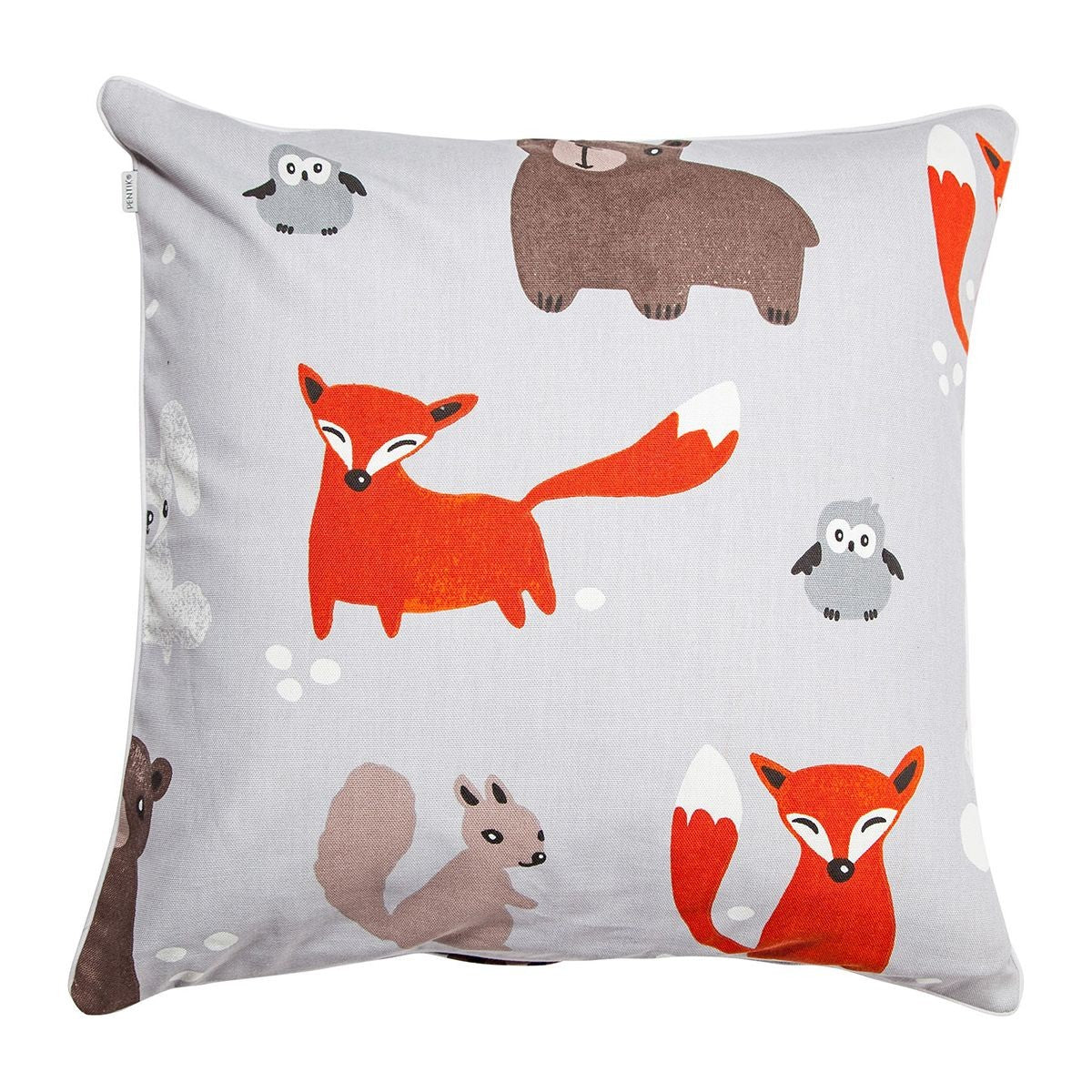 Pentik Metsanvaki Grey / Orange / Brown Throw Pillow