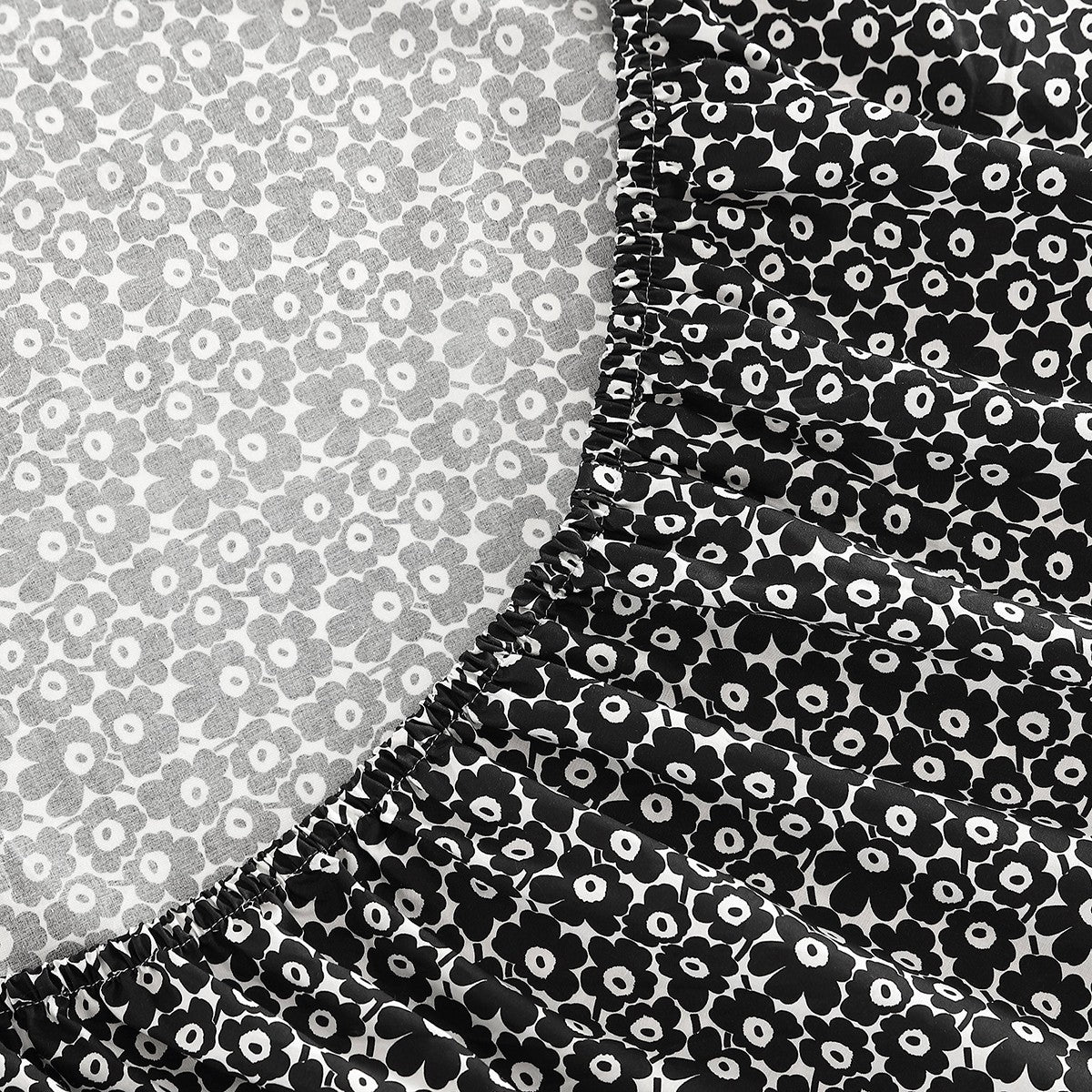 Marimekko Pikkuinen Unikko Black Queen Sheet Set