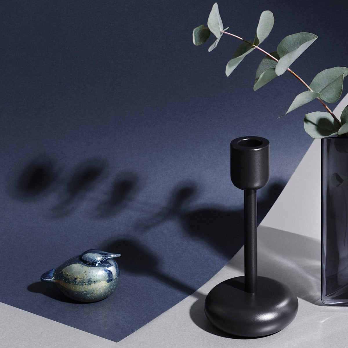 iittala Nappula Dark Grey Tall Candle Holder