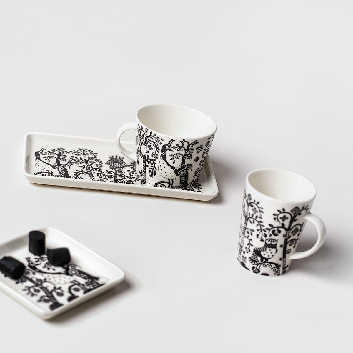 iittala Taika White / Black Coffee Cup and Saucer
