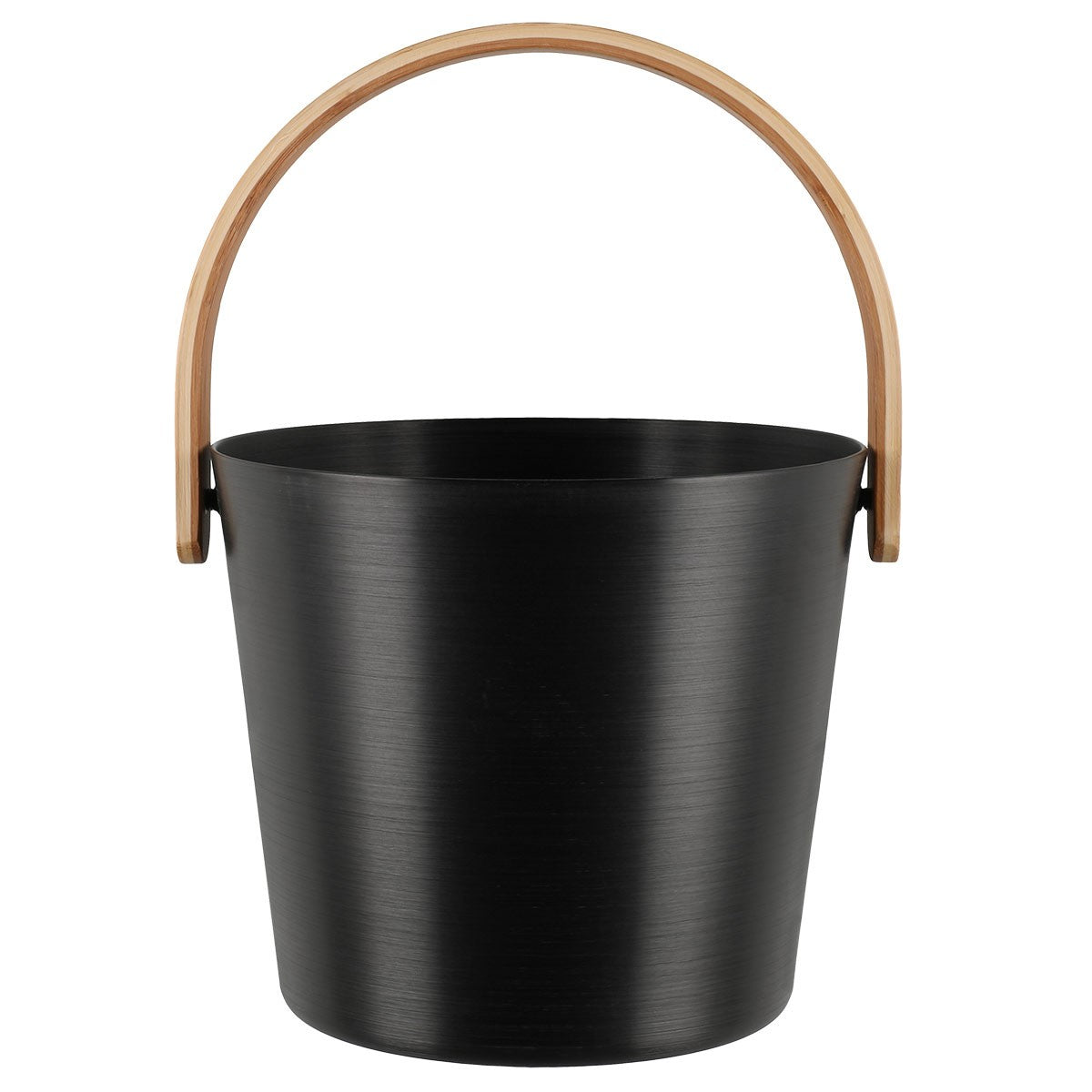 Rento Aluminum / Bamboo Black Sauna Pail