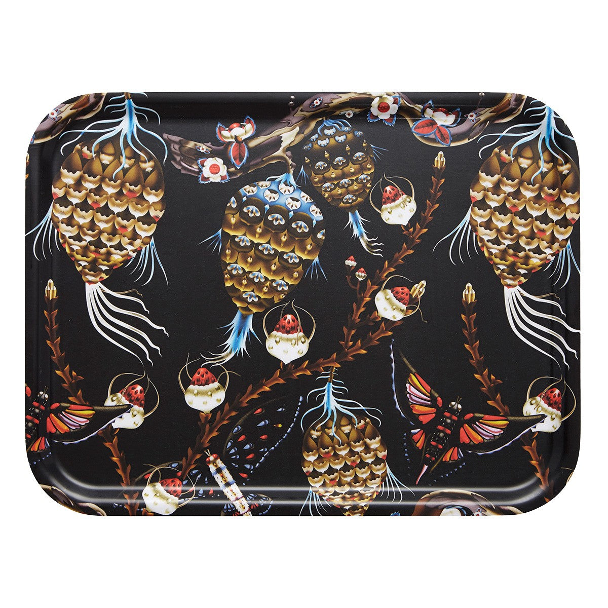 Klaus Haapaniemi Pinecone Black / Multicolor Large Tray