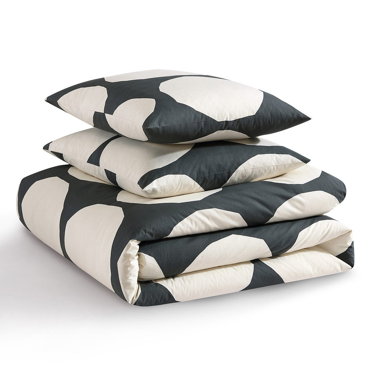 Marimekko Kivet Charcoal / Off White King Duvet Cover Set