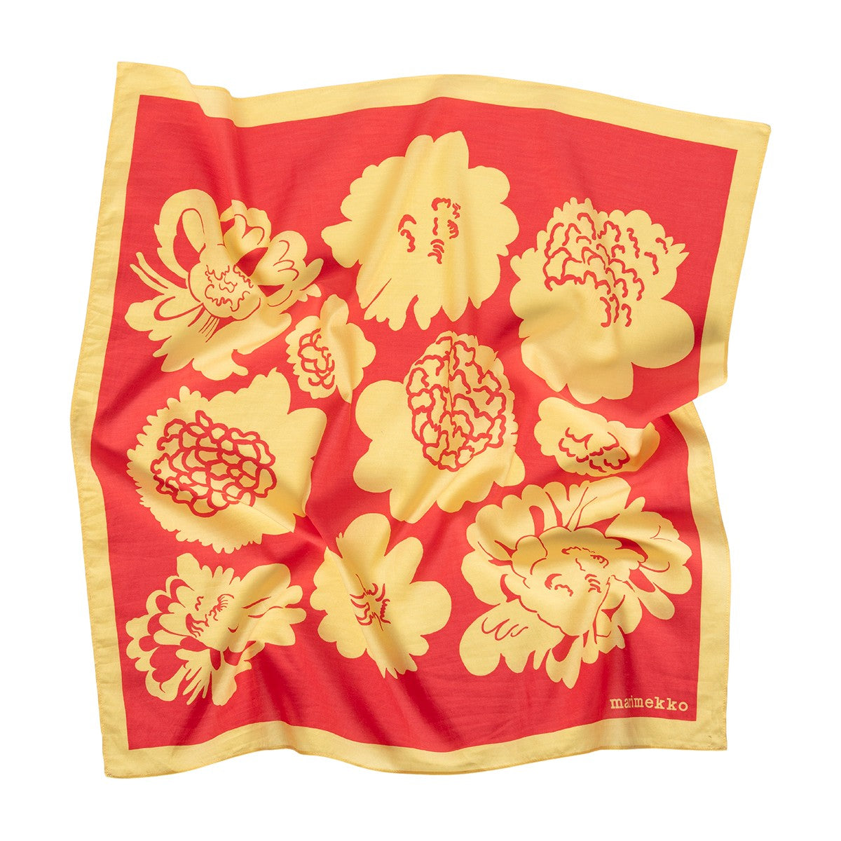 Marimekko Keskio Pioni Red / Yellow Scarf