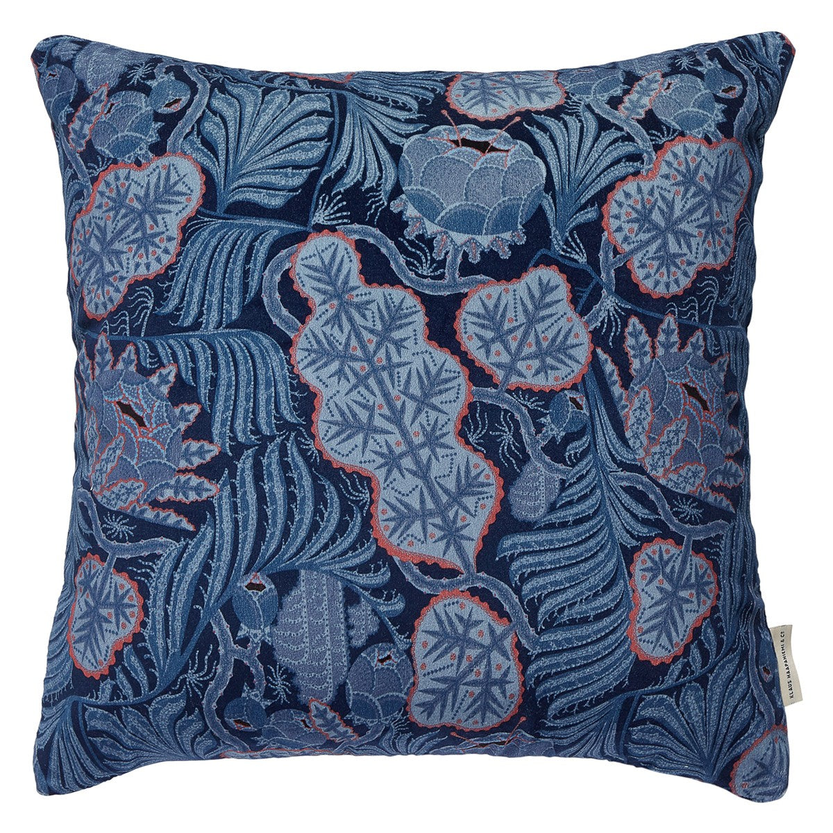 Klaus Haapaniemi Iceflower Blue Velvet Throw Pillow