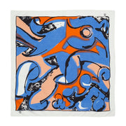 Marimekko Lierio Eldfamn Blue / Orange Scarf