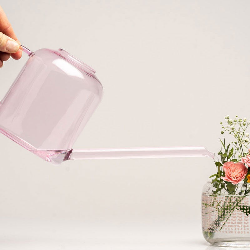Muurla Pink Glass Watering Can