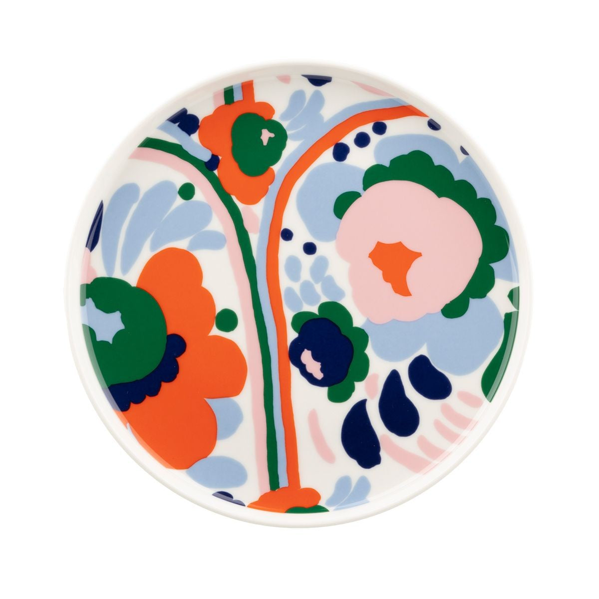 Marimekko Karuselli Blue / Green / Orange / Pink Salad Plate