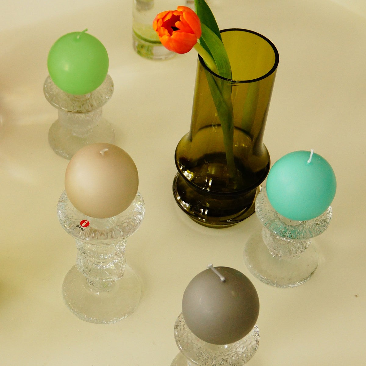 Festivo Lime Ball Candles - Set of 2