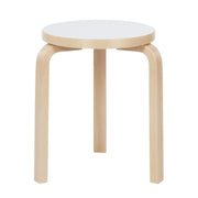 Artek Alvar Aalto Stool 60 - Three Legged Stool - White Laminate