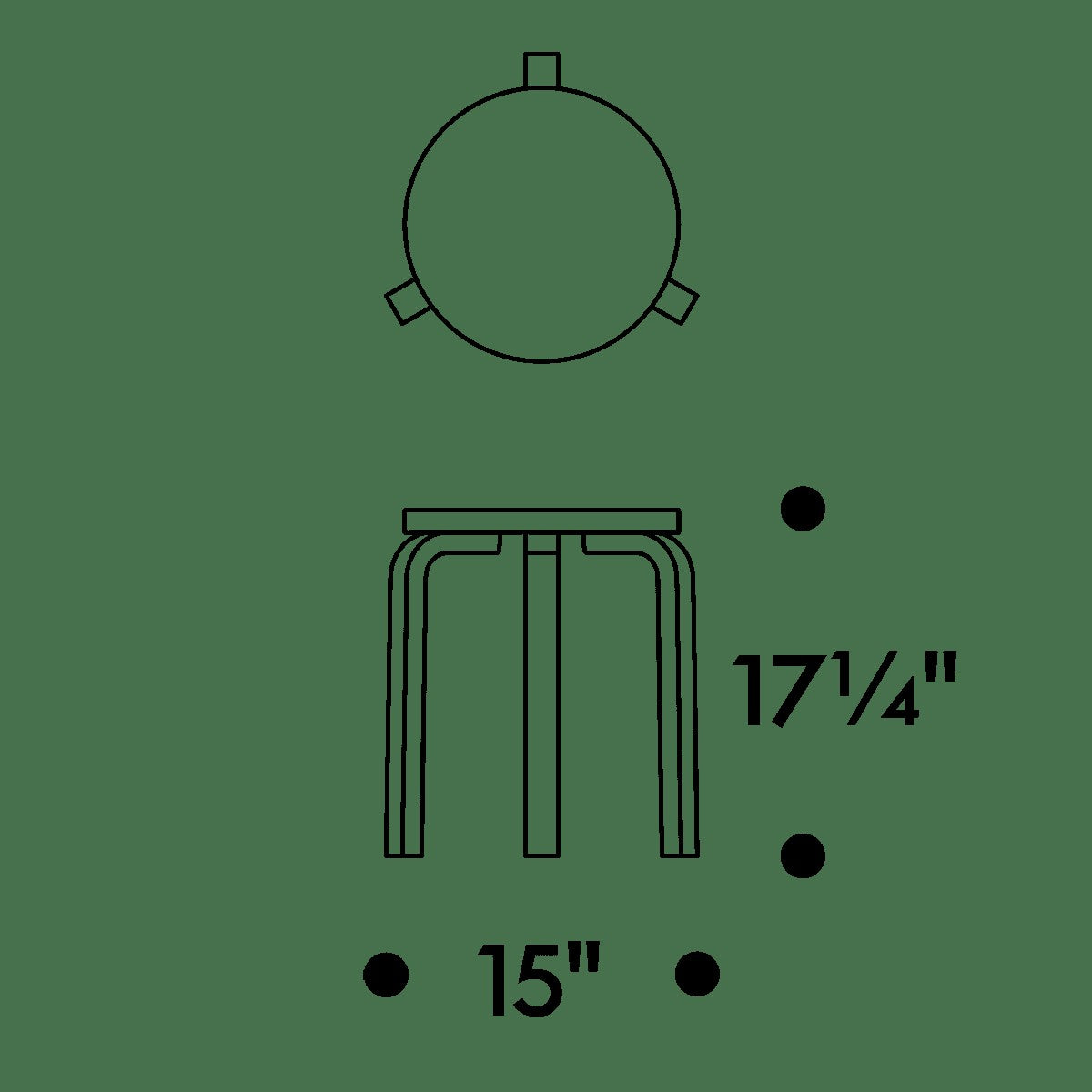 Artek Alvar Aalto Stool 60 - Three Legged - White Lacquered