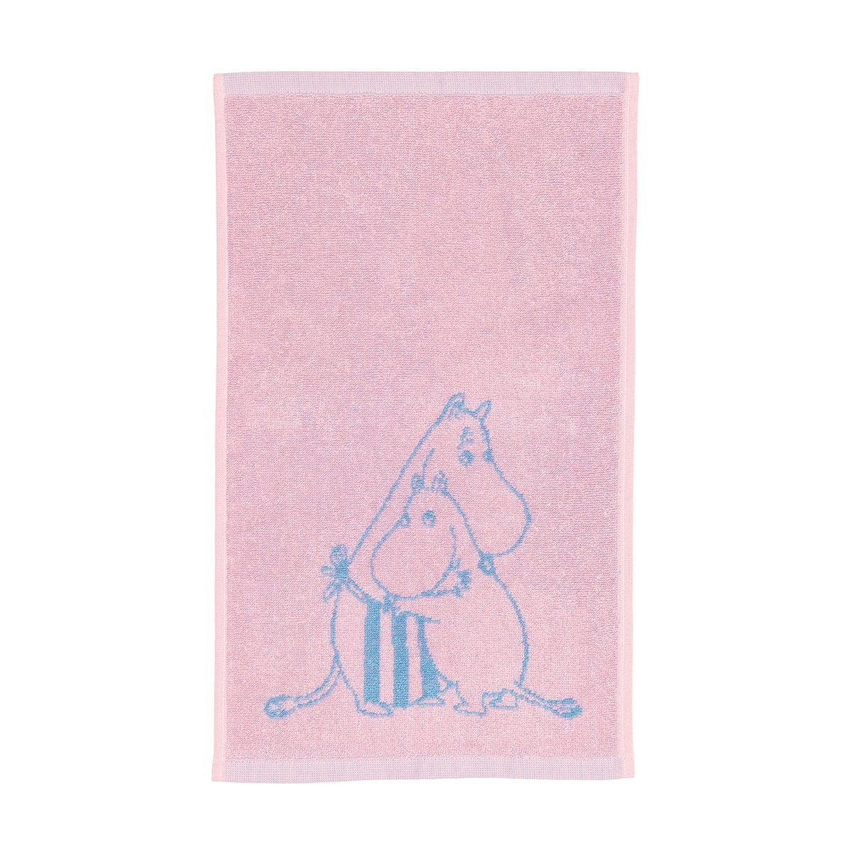 Arabia Moomin Family Time Pink / Light Blue Guest Towel - 80th Anniversary
