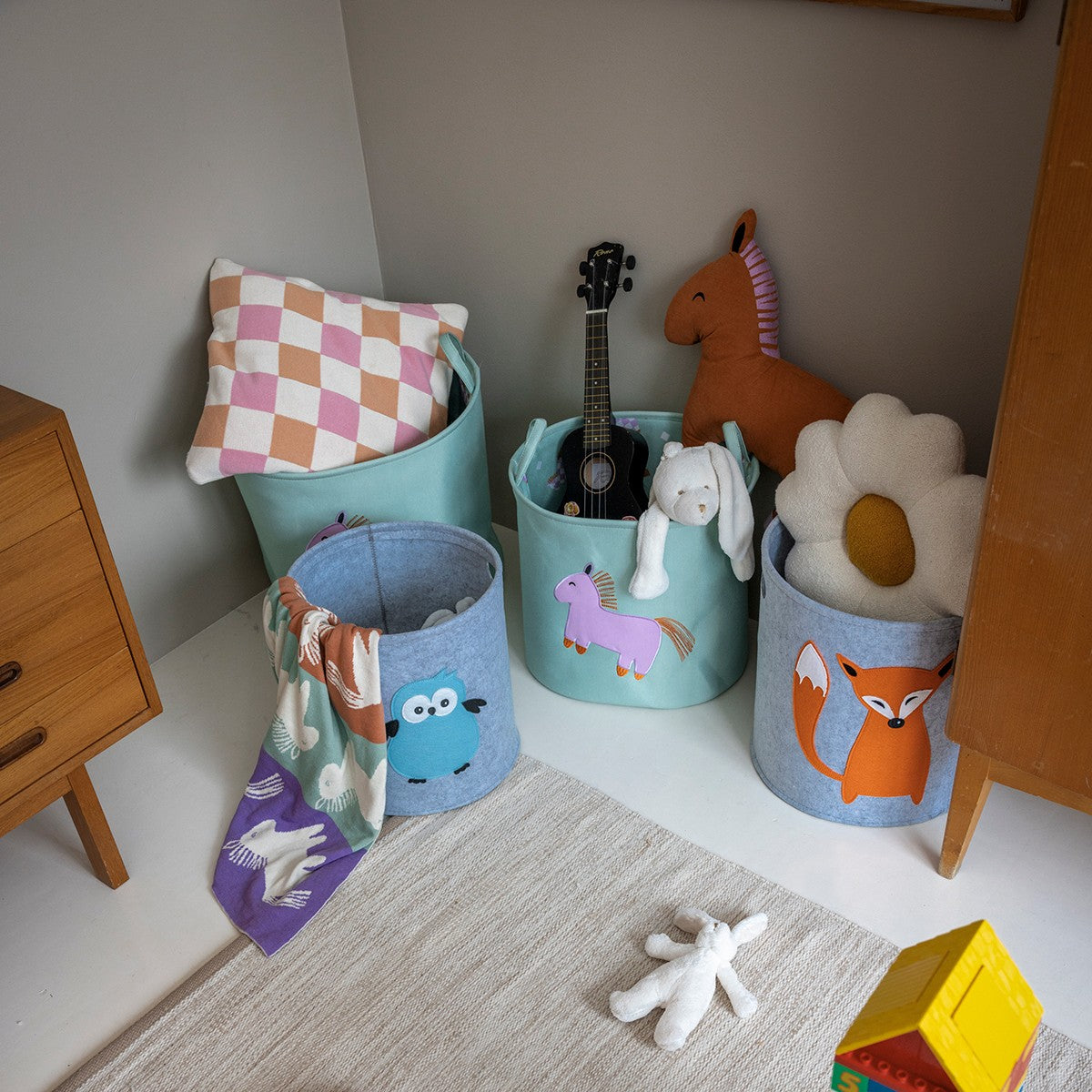Pentik Heppa Mint Green Children's Storage Basket Set