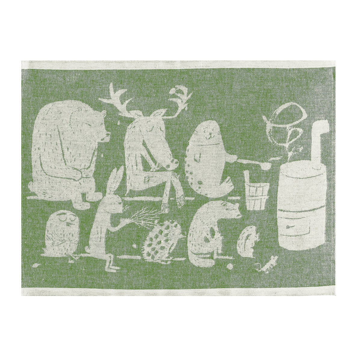 Lapuan Kankurit Elainten Green / Linen Sauna Seat Cover