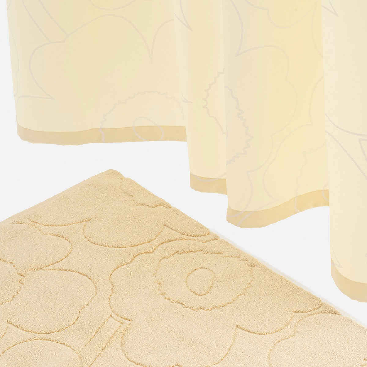 Marimekko Piirto Unikko Straw / Off White Shower Curtain