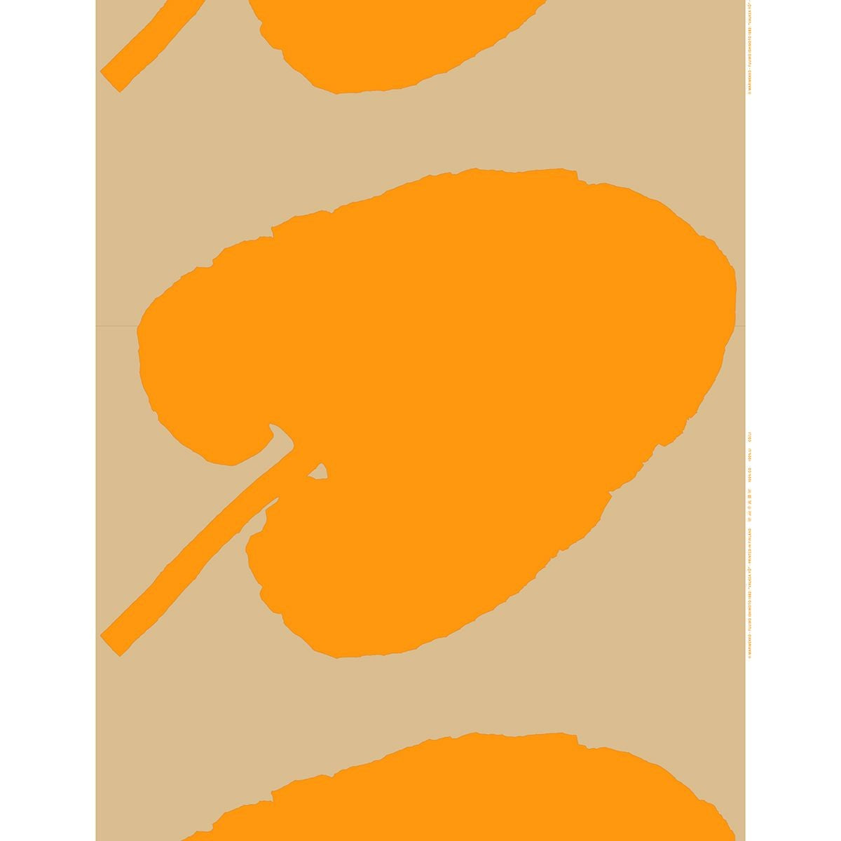 Marimekko Valkea Yo Orange / Light Brown Medium Weight Cotton Fabric Repeat