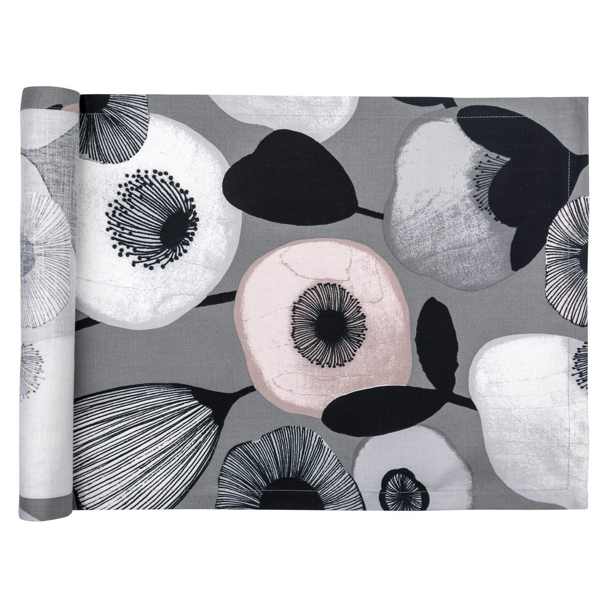 Pentik Pastelli Grey / Black / Pink Table Runner