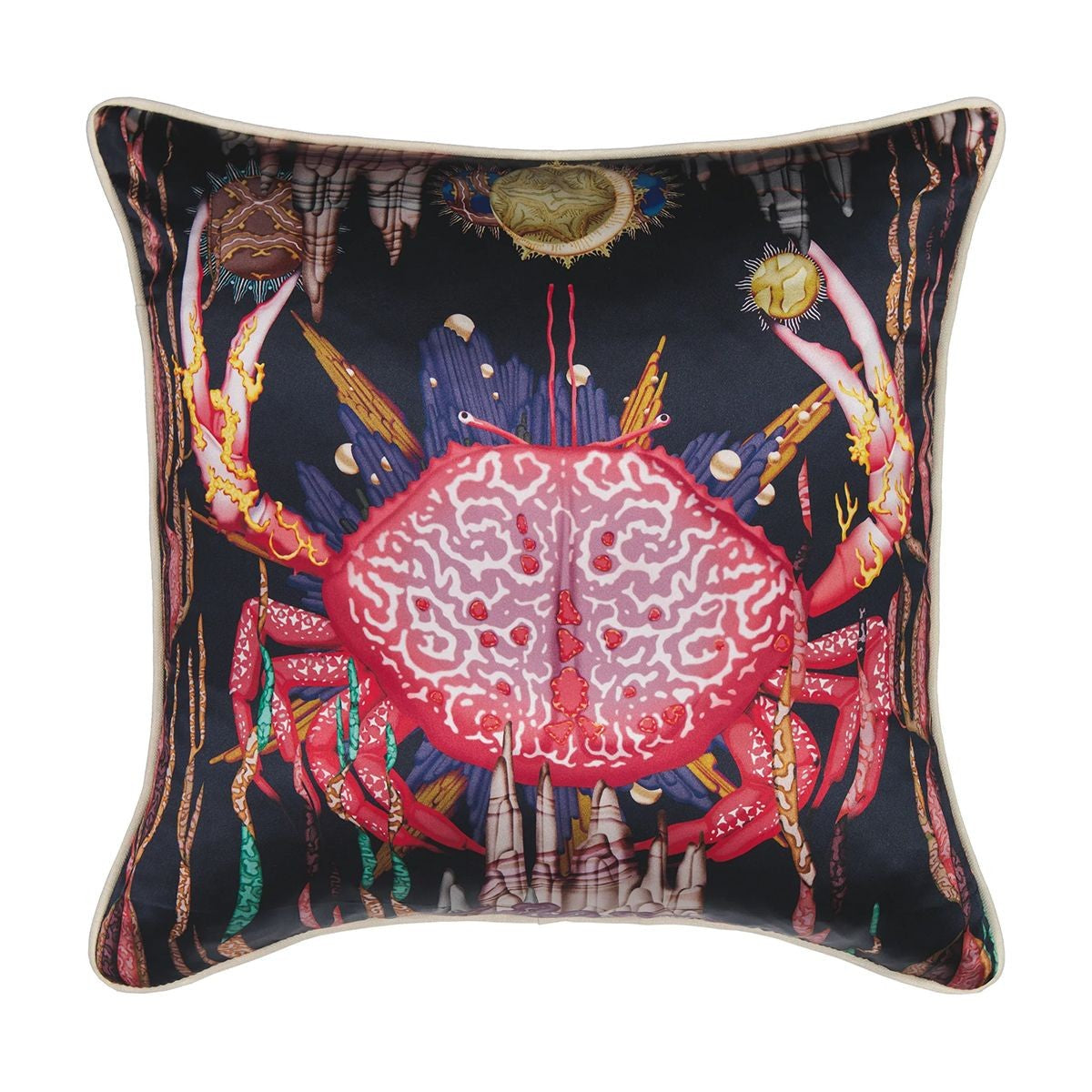 Klaus Haapaniemi Misto Mare Crab Silk Throw Pillow
