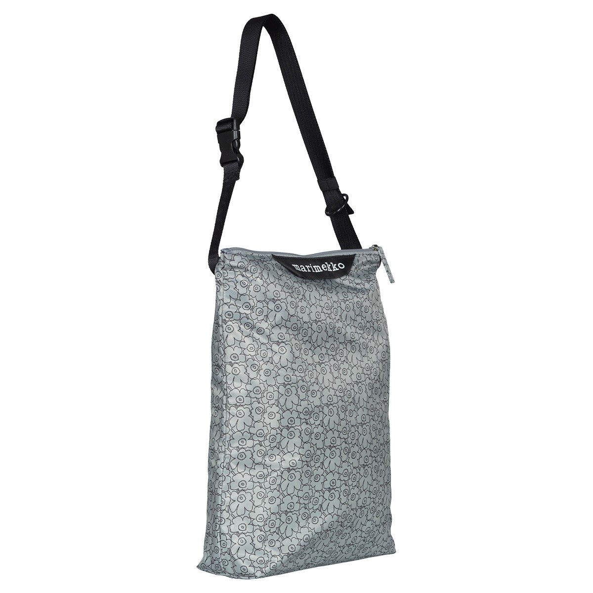 Marimekko Piirto Unikko Grey / Black Medium Neat Crossbody Shoulder Bag