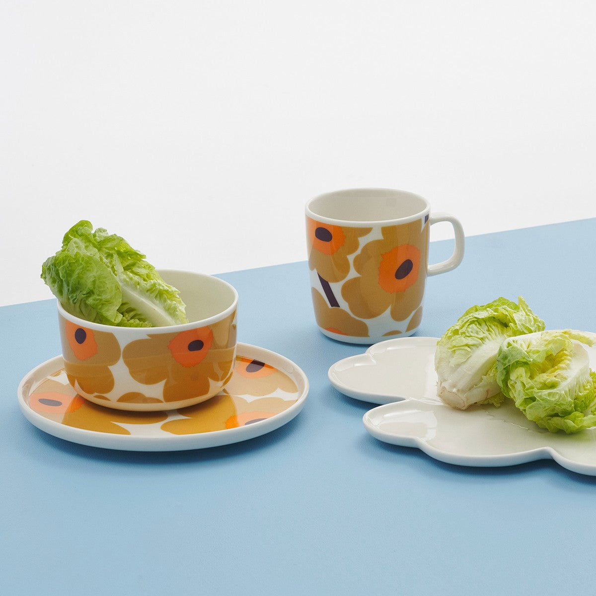 Marimekko Unikko Caramel / Orange / White Large Mug