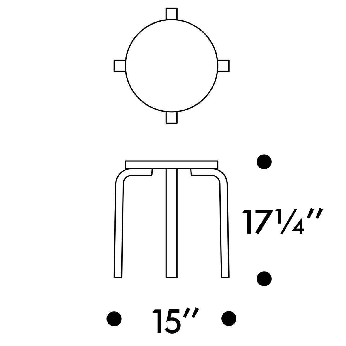 Artek Alvar Aalto E60 - Four Legged Stool - Walnut Stained