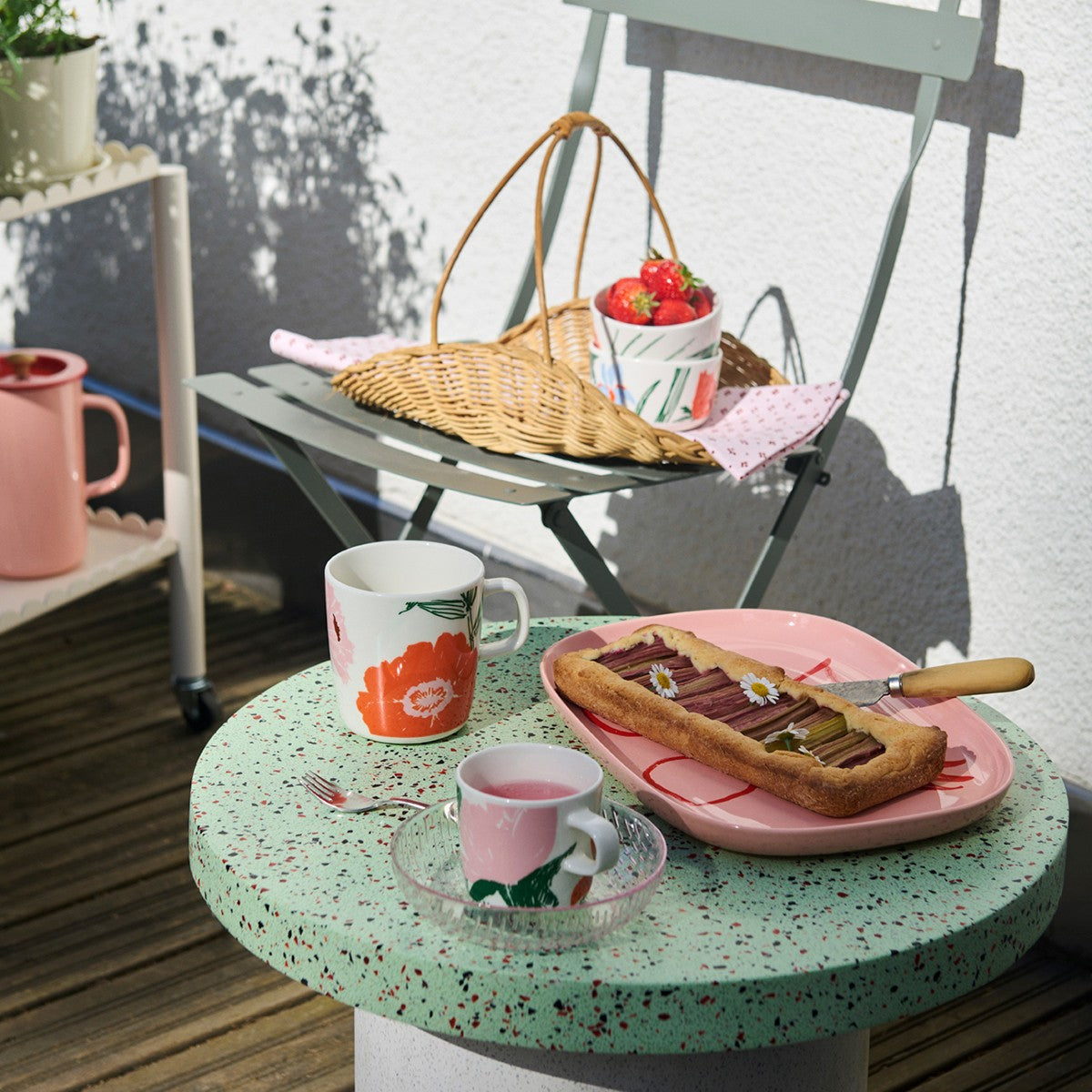 Marimekko Puutarhakutsut White / Green / Orange 6pc Dining Set