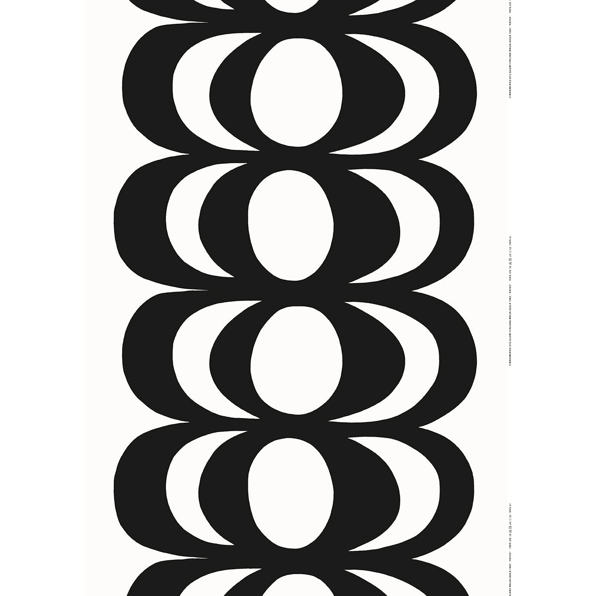 Marimekko Kaivo White / Black Cotton Fabric Repeat