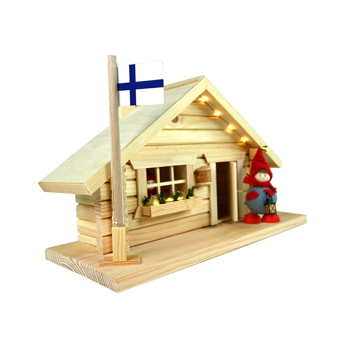 Finland House with Flag and Tonttus
