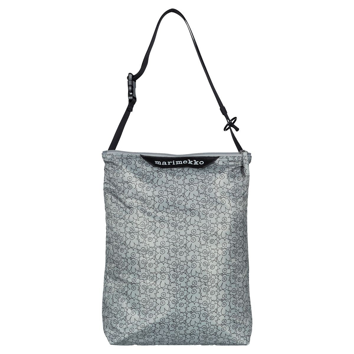 Marimekko Piirto Unikko Grey / Black Medium Neat Crossbody Shoulder Bag