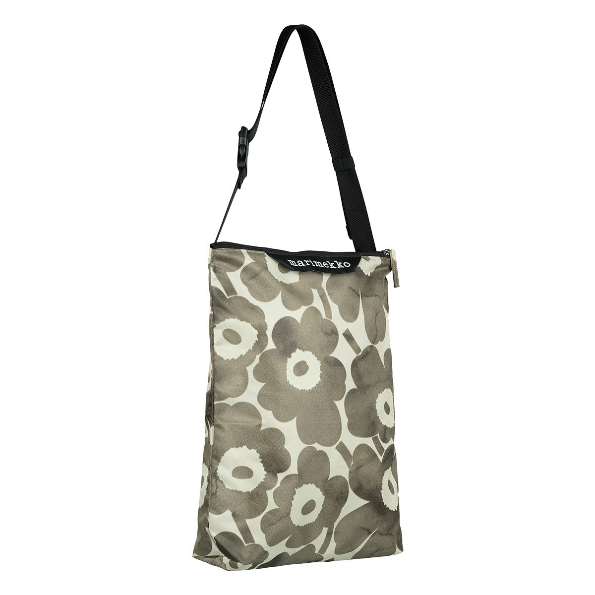 Marimekko Unikko Charcoal / Cream Medium Neat Crossbody Shoulder Bag