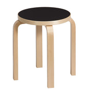 Artek Alvar Aalto - E60 - Four Legged Stool - Black Linoleum