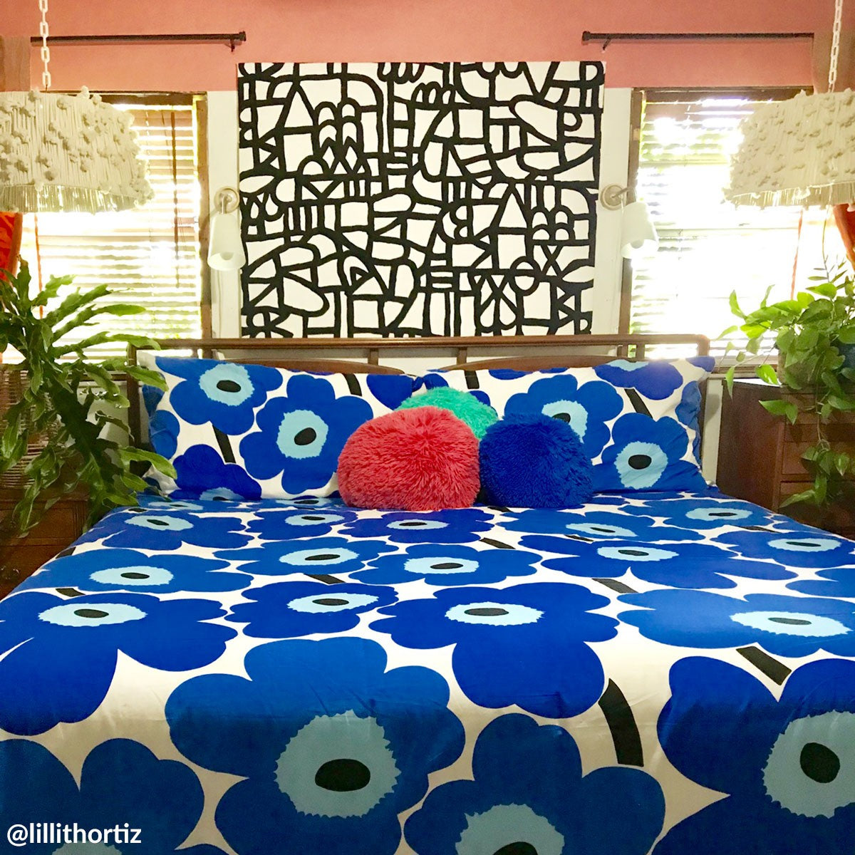 Marimekko Unikko Blue King Duvet Cover Set