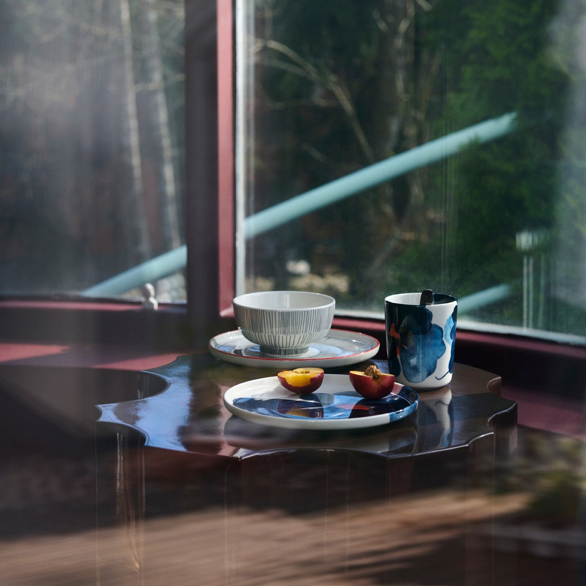 Marimekko Valssi Blue / Orange / White Mug