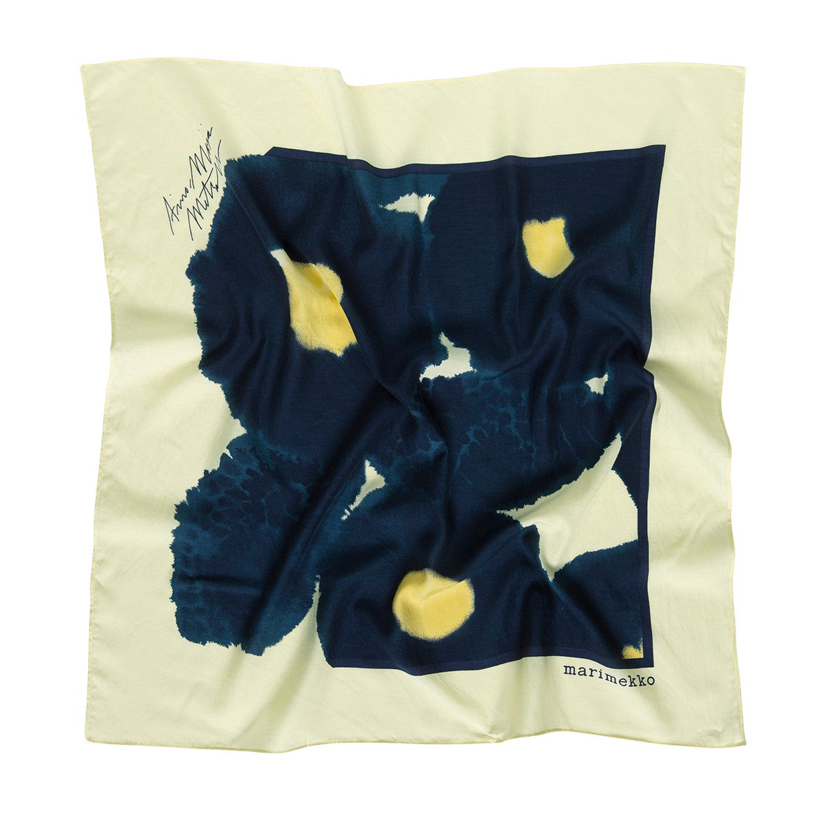 Marimekko Keskio Kehakukka Dark Blue / Pale Yellow Scarf