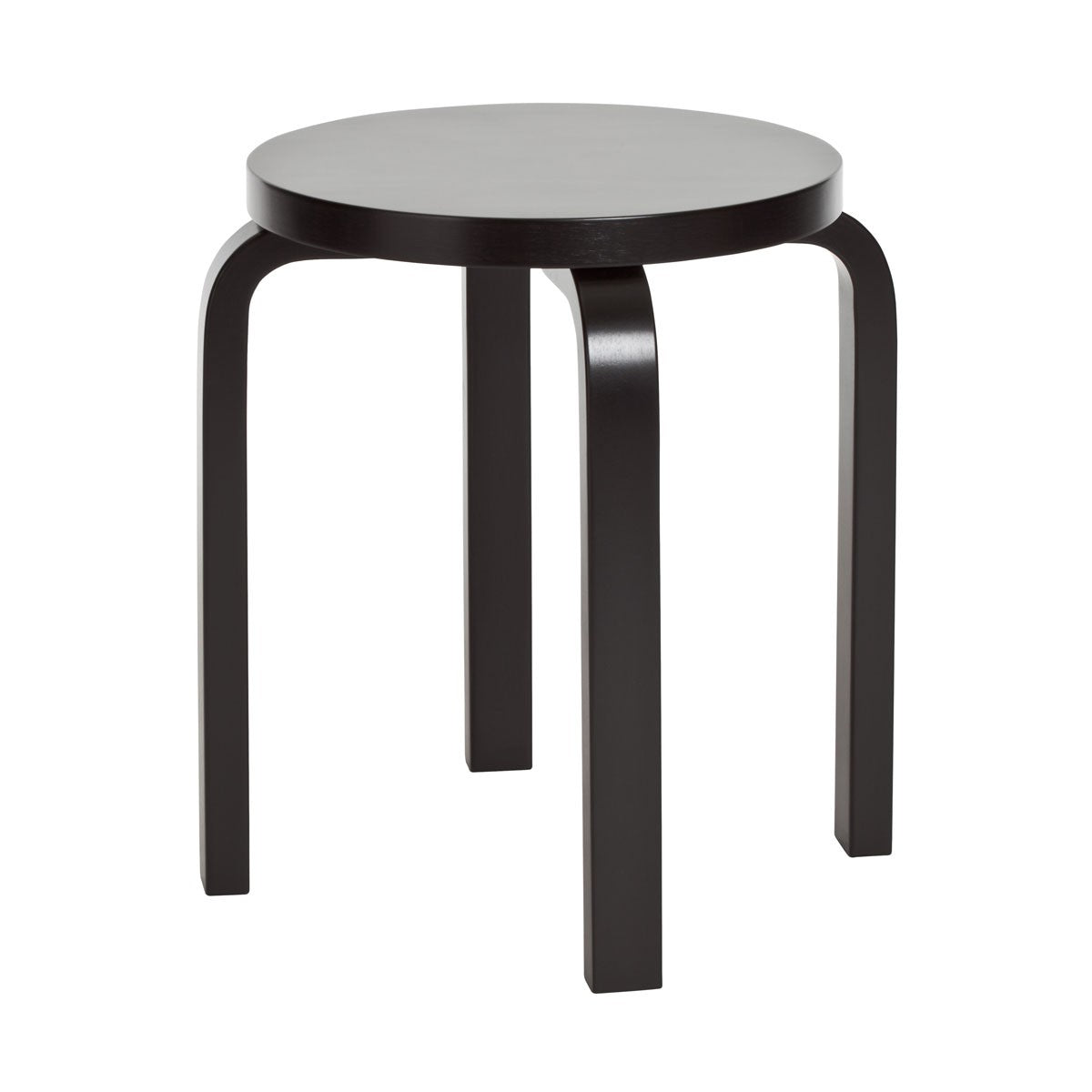 Artek Alvar Aalto E60 - Four Legged Stools - Black Lacquered