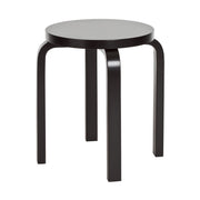 Artek Alvar Aalto E60 - Four Legged Stools - Black Lacquered
