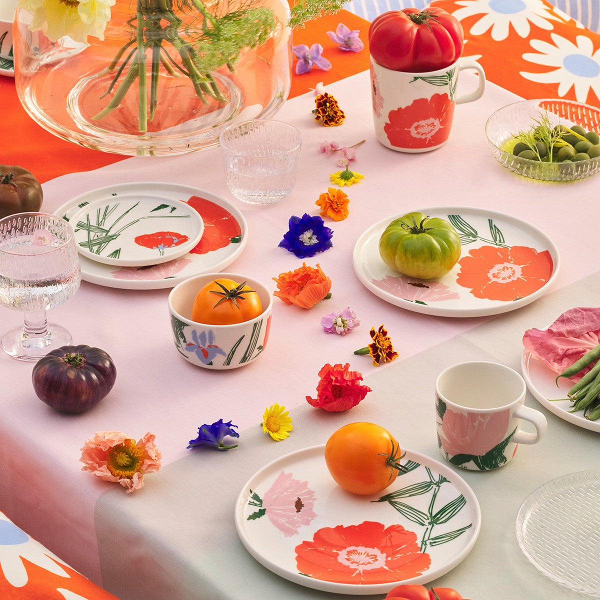 Marimekko Puutarhakutsut White / Orange / Green Dessert Bowl