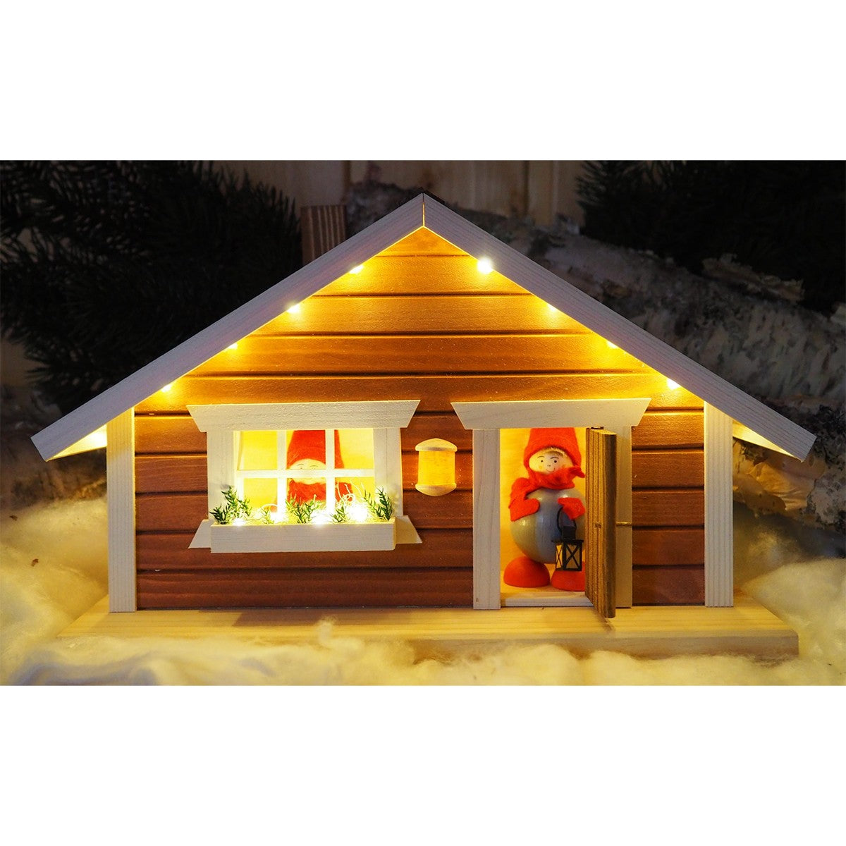 Finland Cottage with Flag & Tonttus