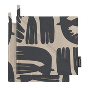 Finlayson Rauha Beige / Black Pot Holders - Set of 2