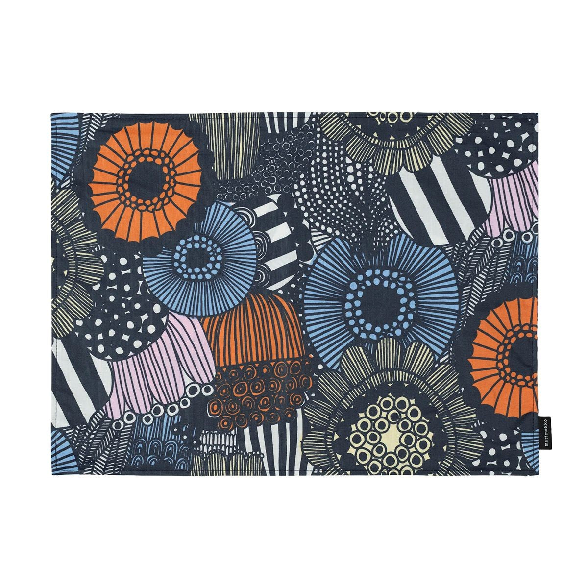 Marimekko Pieni Siirtolapuutarha Light Blue / Orange / Charcoal Coated Placemat