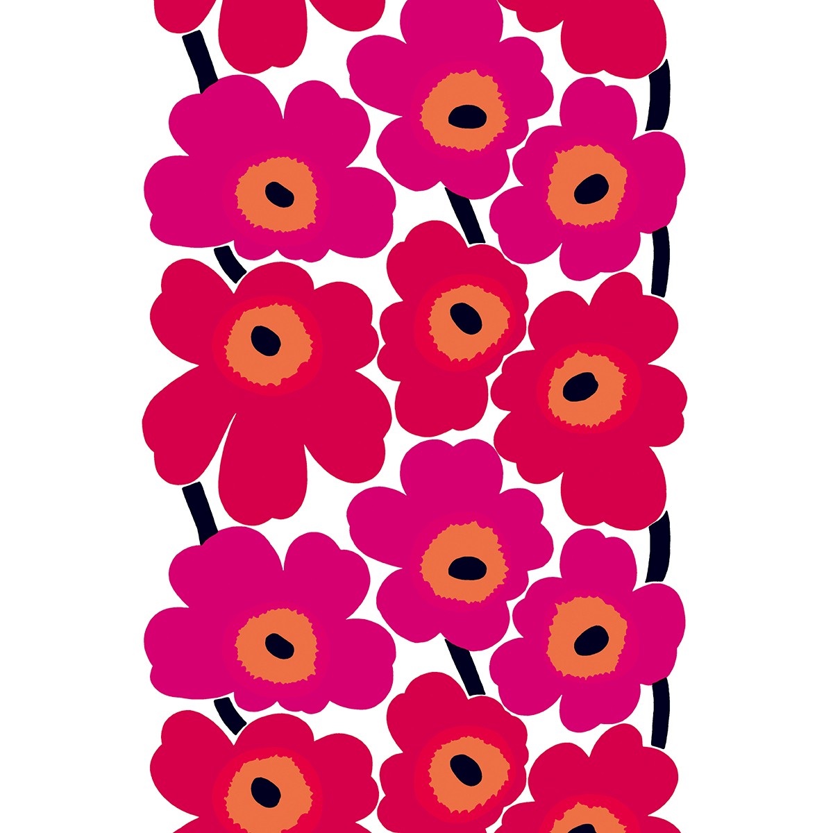 Marimekko Unikko Red / White Medium Weight Cotton Fabric